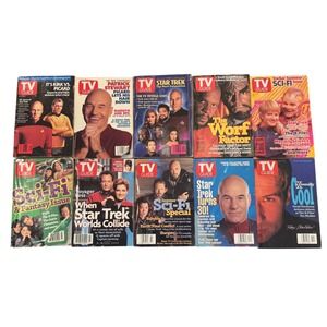 Vintage 90s TV Guide Magazine Lot 10 Issues Star Trek Picard Worf Sci-Fi X-Files